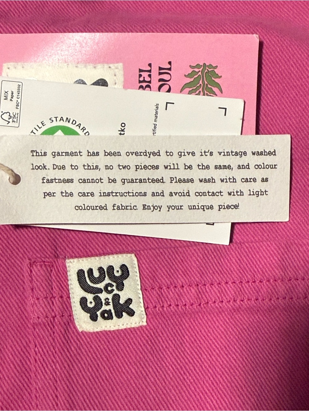 NWT Lucy & Yak Pink Short-Sleeve Jumpsuit UK18/US14 - Picture 10 of 10
